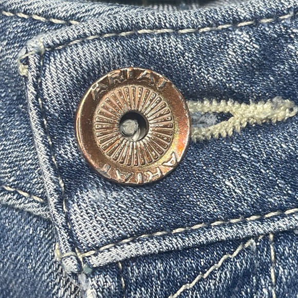 Ariat Trouser Wide Leg Jeans Women's 31XL Medium Wash Stretch Denim Frayed Hem - Picture 4 of 16